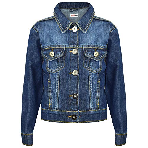 A2Z 4 Kids Kinder Mädchen Jacken Designer's Denim Verblasst Stil - GirlsDenim Jacket J12 Dark Blue 11-1 von A2Z 4 Kids