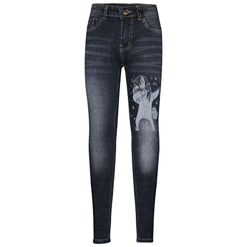 A2Z 4 Kids Kinder Mädchen Jeans Designer Einhorn Dab Denim - Jeans JN29 Black 11-12 von A2Z 4 Kids