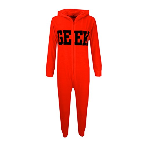 A2Z 4 Kids Kinder Mädchen Jungen Alles In Einem - Cotton Onesie Geek Neon Orange 9-10 von A2Z 4 Kids