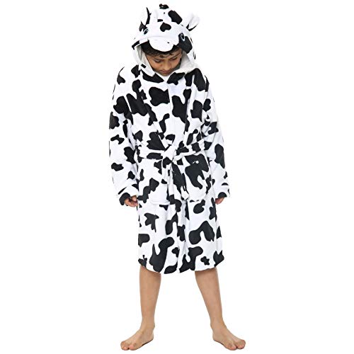 A2Z 4 Kids Unisex Super Sanft Kuh 3D Tier Detail Bademantel Dressing Kleid - Bathrobe 121 Cow_11-12 von A2Z 4 Kids