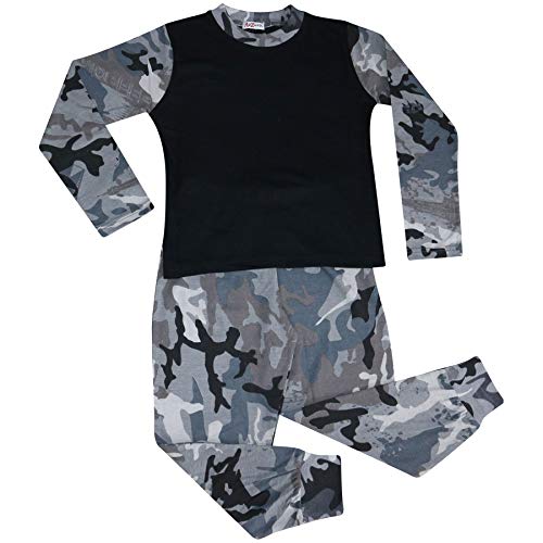 A2Z 4 Kids Kinder Mädchen Jungen Camo Dunkelgrau Pyjama Designer - PJS Plain 175 Camo Charcoal._9-10 von A2Z 4 Kids