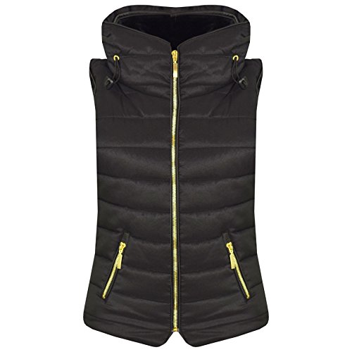 A2Z 4 Kids Kinder Mädchen Jungen Designer Ärmellose Mit Kapuze - Gilet Puffer 466 Black 11-12 von A2Z 4 Kids