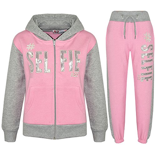 A2Z 4 Kids Kinder Mädchen Jungen Designer - T.S #Selfie Baby Pink & Grey 5-6 von A2Z 4 Kids