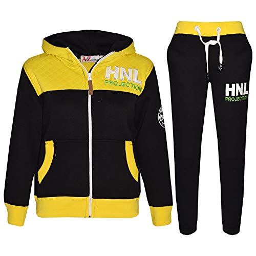 A2Z 4 Kids Jungen Design Trainingsanzug Jogginganzug Jacke Oberteil - T.S HNY 96 Black & Yellow 13 von A2Z 4 Kids