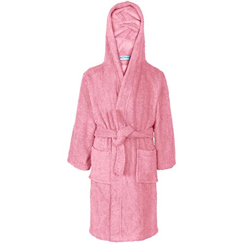 A2Z 4 Kids Kinder Mädchen Jungen Handtuch Bademantel Baby Rosa 100% Baumwolle - Towel Bathrobe Baby Pink_7-8 von A2Z 4 Kids