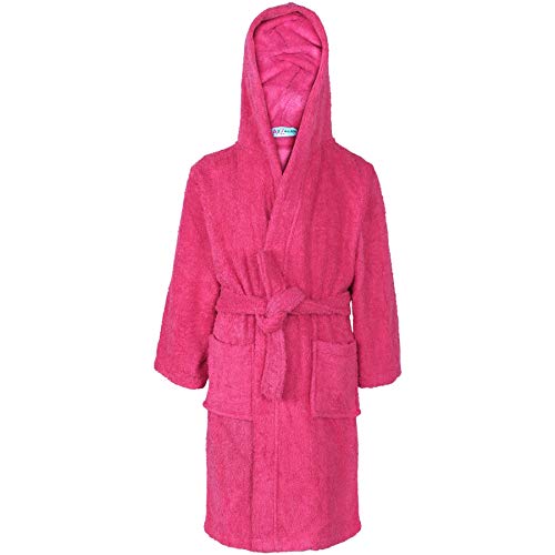 A2Z 4 Kids Kinder Mädchen Jungen Handtuch Bademantel Rosa 100% Baumwolle - Towel Bathrobe Pink_7-8 von A2Z 4 Kids