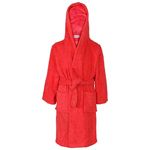 A2Z 4 Kids Kinder Mädchen Jungen Handtuch Bademantel Rot 100% Baumwolle - Towel Bathrobe Red_13 von A2Z 4 Kids