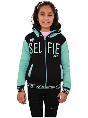 A2Z 4 Kids Kinder Mädchen Jungen Jacken Aqua Designer #Selfie Gestickent - Jacket Selfie 004 Aqua_7-8 von A2Z 4 Kids