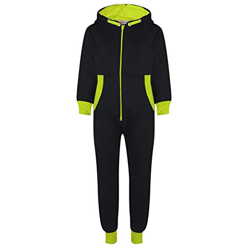 A2Z 4 Kids Kinder Mädchen Jungen Kontrast Vlies - Onesie 350 Neon Green 7-8 von A2Z 4 Kids