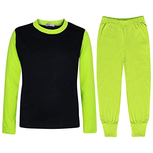 A2Z 4 Kids Kinder Mädchen Jungen Limette Pyjama Designer - PJS Plain 175 Lime._11-12 von A2Z 4 Kids