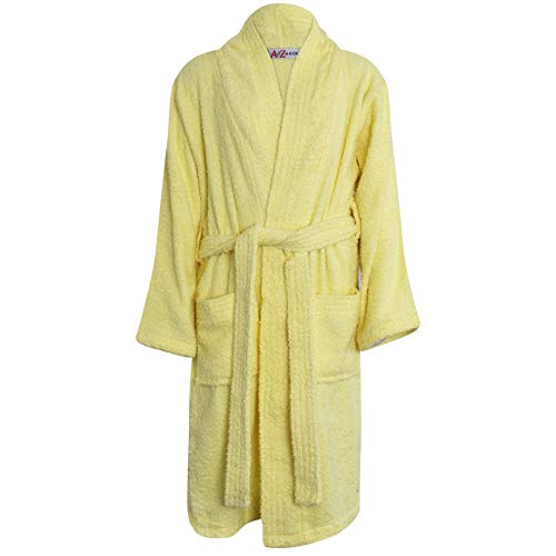 A2Z 4 Kids Kinder Mädchen Jungen Morgenmantel Bademantel Baumwolle Weich - Towel Bathrobe 126 Lemon 11-12 von A2Z 4 Kids