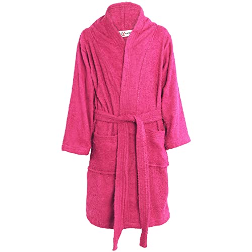 A2Z 4 Kids Kinder Mädchen Jungen Morgenmantel Bademantel Baumwolle Weich - Towel Bathrobe 126 Pink 11-12 von A2Z 4 Kids