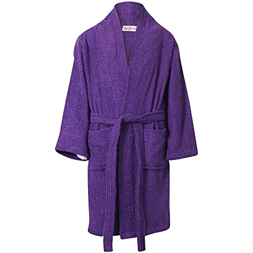 A2Z 4 Kids Kinder Mädchen Jungen Morgenmantel Bademantel Baumwolle Weich - Towel Bathrobe 126 Purple 11-12 von A2Z 4 Kids