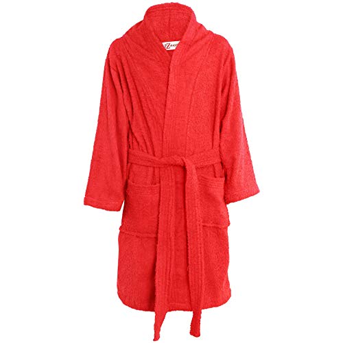 A2Z 4 Kids Kinder Mädchen Jungen Morgenmantel Bademantel Baumwolle Weich - Towel Bathrobe 126 Red 7-8 von A2Z 4 Kids