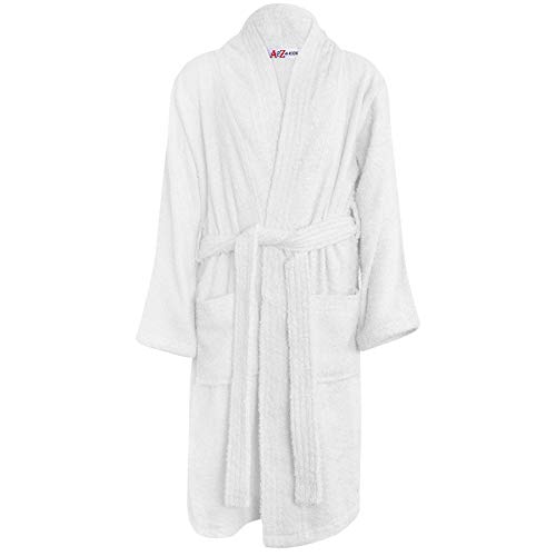 A2Z 4 Kids Kinder Mädchen Jungen Morgenmantel Bademantel Baumwolle Weich - Towel Bathrobe 126 White 9-10 von A2Z 4 Kids