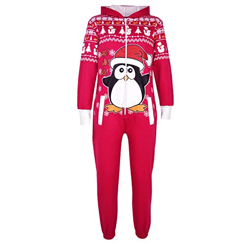 A2Z 4 Kids Kinder Mädchen Jungen Neuheit Weihnachten - Xmas Onesie Penguin Pink 11-12 von A2Z 4 Kids