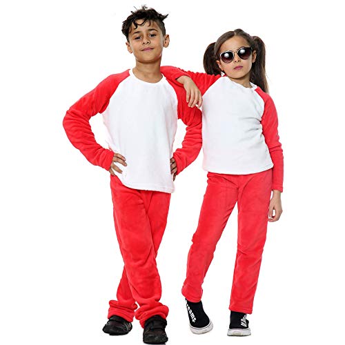 A2Z 4 Kids Kinder Mädchen Jungen Plain Pyjama Extra Weich Loungewear - PJS 179 Red 5-6 von A2Z 4 Kids