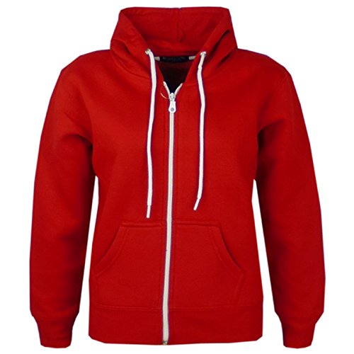 A2Z 4 Kids Kinder Mädchen Jungen Plain Vlies Mit Kapuze - Hoodie Plain Red 11-12 von A2Z 4 Kids