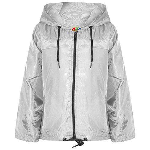 A2Z 4 Kinder Mädchen Jungen Regenjacken Jacken Kinder Leichtgewichtig - Raincoat Jacket 449 White 13 von A2Z 4 Kids
