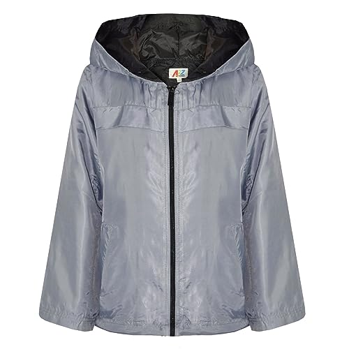 A2Z 4 Kids Kinder Mädchen Jungen Regenjacken Jacken Silber Leichte - Raincoat Jacket 449 Silver_13 von A2Z 4 Kids