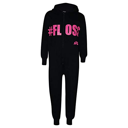 A2Z 4 Kids Kinder Mädchen Jungen Schwarz & Neon Rosa 100% Baumwolle - Onesie #Floss Black & Pink._5-6 von A2Z 4 Kids