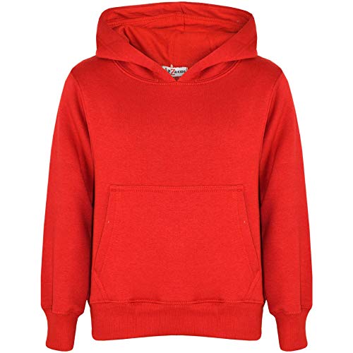 A2Z 4 Kids Mädchen Jungen Einfarbig Sweatshirt Batik - Plain Sweat Hoodie Red 13 von A2Z 4 Kids