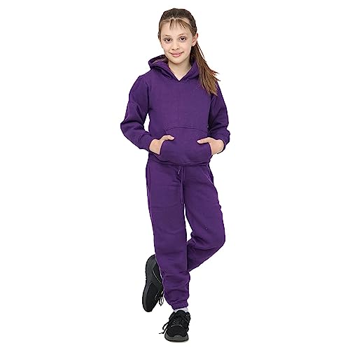 A2Z 4 Kids Kinder Mädchen Jungen Unisex Plain Trainingsanzug - T.S Plain 105 Purple 7-8 von A2Z 4 Kids