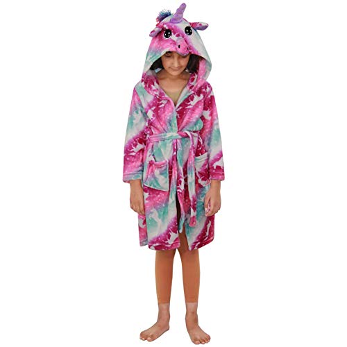 A2Z 4 Kids Kinder Mädchen Kapuzen Bademantel 3D Einhorn Galaxis Aufdruck - Bathrobe 124 Pink Galaxy 13 von A2Z 4 Kids