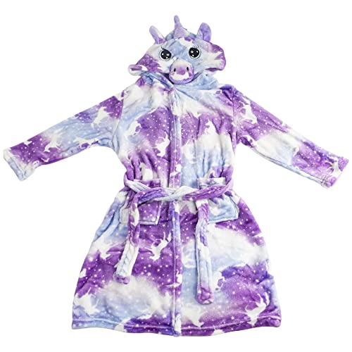 A2Z 4 Kids Kinder Mädchen Kapuzen Bademantel 3D Einhorn Galaxis Aufdruck - Bathrobe 124 Purple Galaxy 13. von A2Z 4 Kids