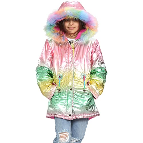 A2Z 4 Kids Kinder Mädchen Langleine - Jacket JK36 Foil Rainbow_11-12 von A2Z 4 Kids
