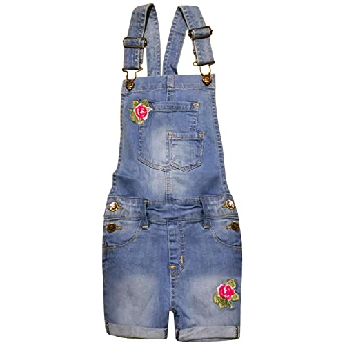 A2Z 4 Kids Kinder Mädchen Latzhose Designer Denim Kurze Hose Bestickt - Dungaree D78 Light Blue 2-3 von A2Z 4 Kids