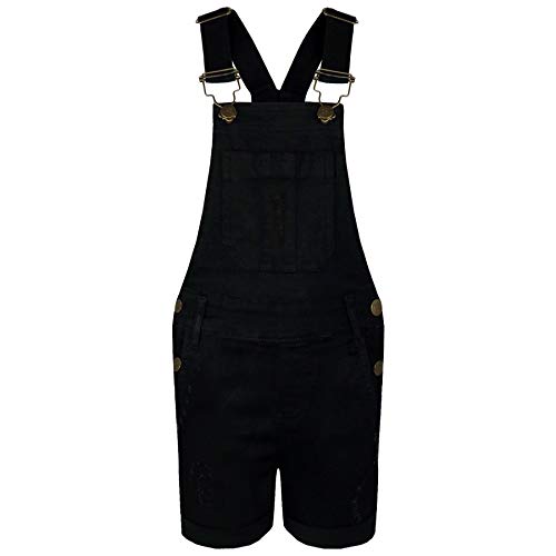 A2Z 4 Kids Kinder Mädchen Latzhose Kurze Hose Designer - Shorts Dungaree D77 Black 13 von A2Z 4 Kids