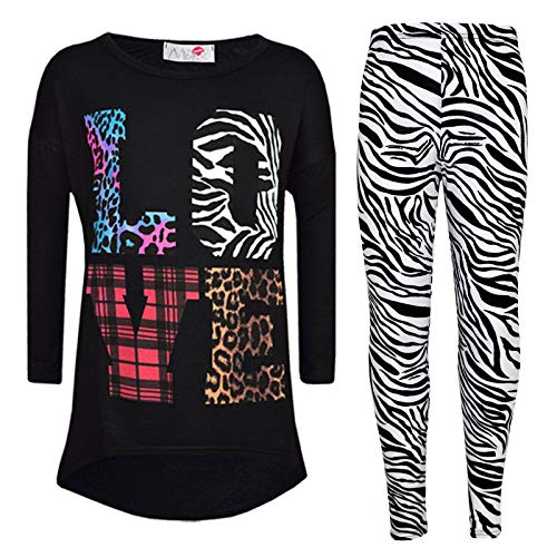 A2Z 4 Kids Kinder Mädchen Lieben Zu Die Mode Oberteil Mode Leggings Set - New Love Set Black 7-8 von A2Z 4 Kids