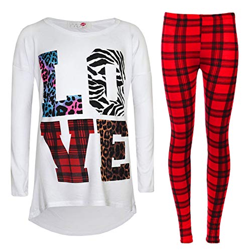 A2Z 4 Kids Kinder Mädchen Lieben Zu Die Mode Oberteil Mode Leggings Set - New Love Set White 11-12 von A2Z 4 Kids