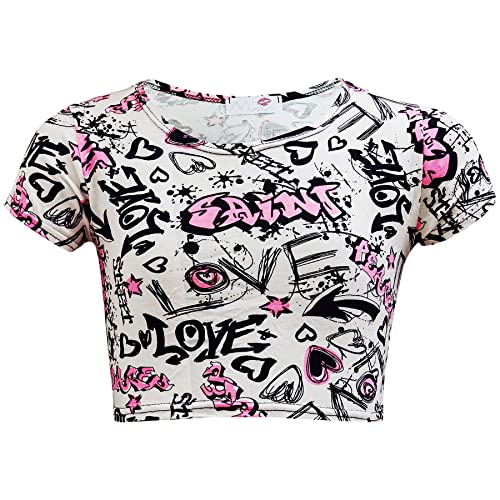 A2Z 4 Kids Kinder Mädchen Love Comic Graffiti Aufdruck - Love Graffiti Crop 11-12 von A2Z 4 Kids