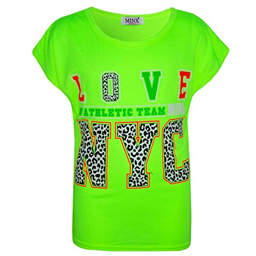 A2Z 4 Kids Kinder Mädchen Love US Athletic Team NYC Aufdruck - Love NYC Top Neon Green 11-12 von A2Z 4 Kids