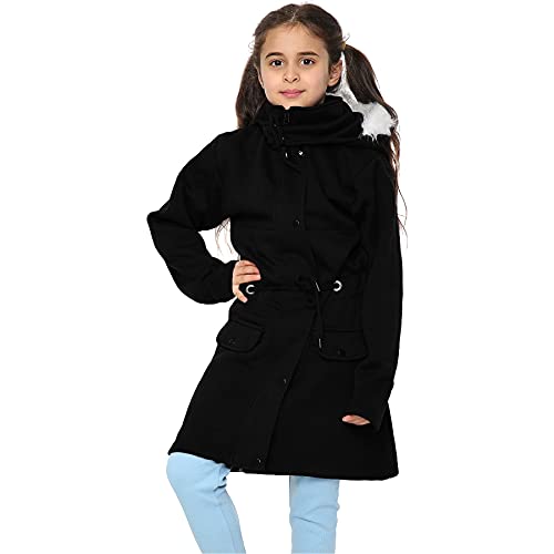 A2Z 4 Kids Kinder Mädchen Mit Kapuze Jacke Faux Pelz - Jacket JK27 Black_11-12 von A2Z 4 Kids