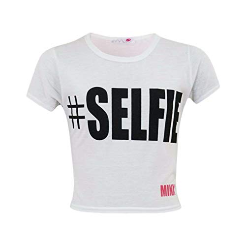 A2Z 4 Kids Kinder Mädchen Neu Jahreszeit # Selfie Gedruckt - #Selfie Crop Top White 9-10 von A2Z 4 Kids