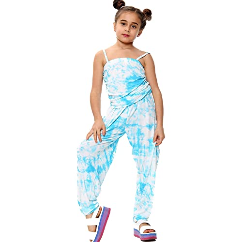 A2Z 4 Kids Kinder Mädchen Overall Grau Tie Dye Aufdruck - Tie Dye 250 Jumpsuit Blue 9-10 von A2Z 4 Kids