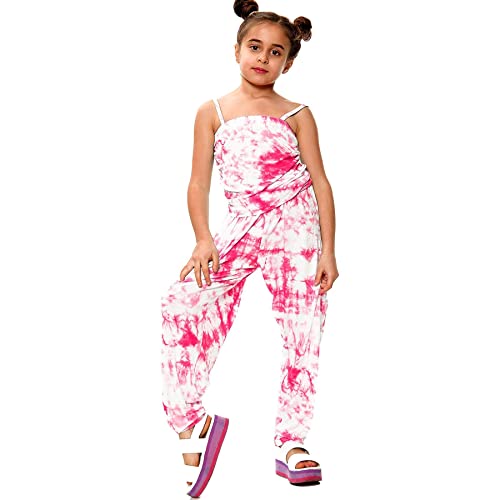 A2Z 4 Kids Kinder Mädchen Overall Grau Tie Dye Aufdruck - Tie Dye 250 Jumpsuit Pink 9-10 von A2Z 4 Kids
