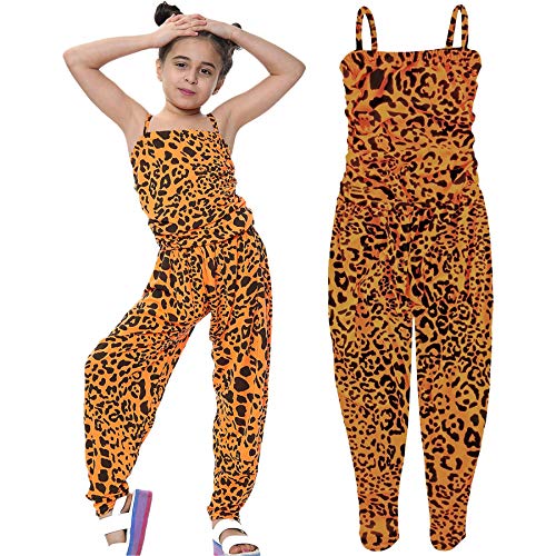 A2Z 4 Kids Kinder Mädchen Overall Leopard Aufdruck - Leopard 260 Jumpsuit Neon Orange 11-1 von A2Z 4 Kids