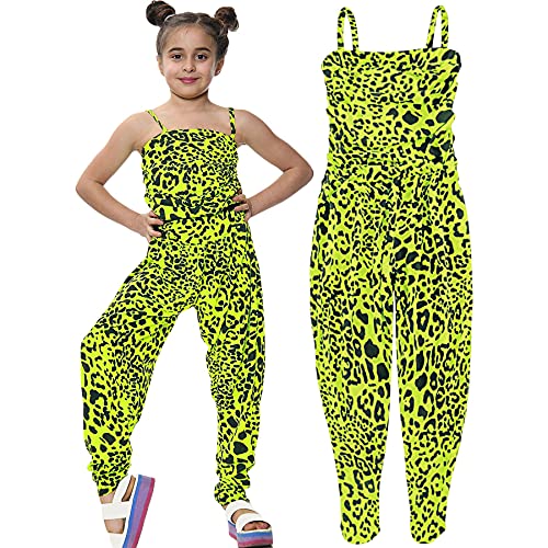 A2Z 4 Kids Kinder Mädchen Overall Leopard Aufdruck - Leopard 260 Jumpsuit Neon Yellow 9-10 von A2Z 4 Kids