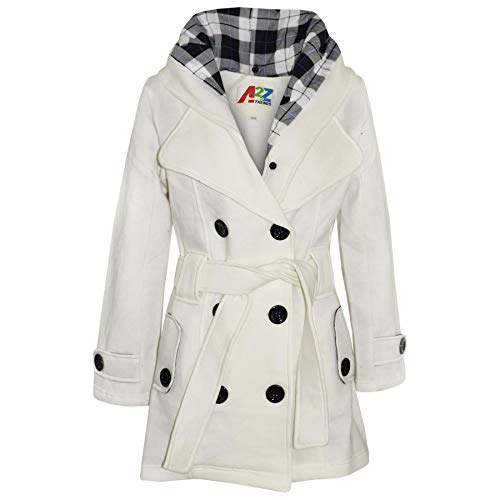 A2Z 4 Kids Kinder Mädchen Parka Jacke Mit Kapuze Cream Graben Mantel Wolle Mischung - Jacket 007 Cream._13 von A2Z 4 Kids