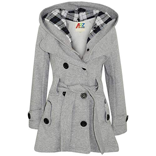 A2Z 4 Kids Mädchen Parka Jacke Kapuze Trenchcoat Mode Wolle - Jacket 007 Grey 7-8 von A2Z 4 Kids