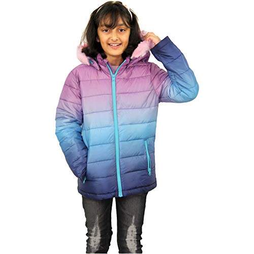 A2Z 4 Kids Kinder Mädchen Puffer Jacke Kunst Pelz Mit Kapuzen Baby Baby Rosa Zwei Farbig 3D Verblasst - Jacket JK22 Baby Pink._13 von A2Z 4 Kids