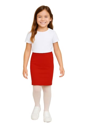 A2Z 4 Kids Mädchen Plain Bleistiftrock Trendy Weiches Gefühl Bequem - Plain Pencil Skirt Red 13 von A2Z 4 Kids