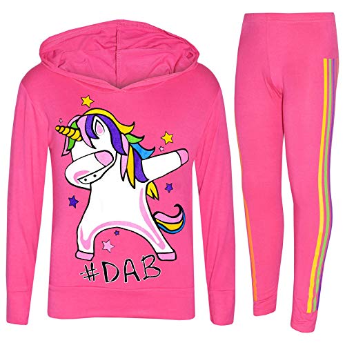 A2Z 4 Kids Kinder Mädchen Rosa Trainingsanzug #Dab - Unicorn Hooded Set 227 Pink_7-8 von A2Z 4 Kids