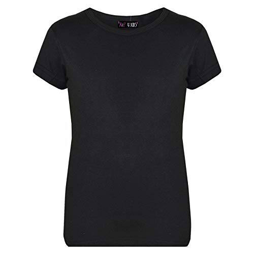 A2Z 4 Kids Kinder Mädchen T Shirts 100% Baumwolle Schlicht - Girls T Shirt Black 7-8 von A2Z 4 Kids