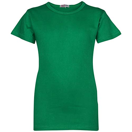 A2Z 4 Kids Kinder Mädchen T Shirts 100% Baumwolle Schlicht - Girls T Shirt Green 11-12 von A2Z 4 Kids