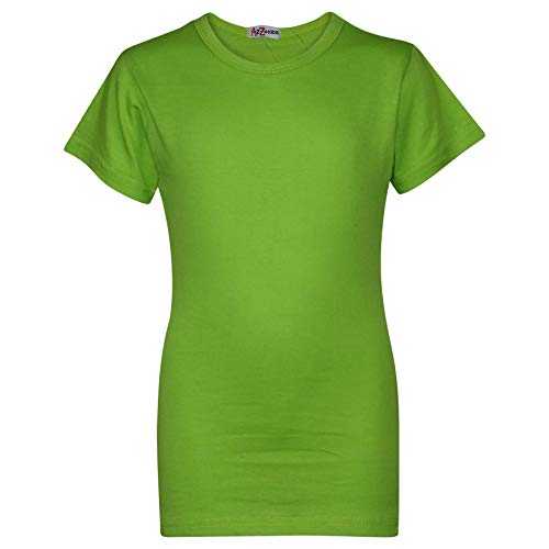 A2Z 4 Kids Kinder Mädchen T Shirts 100% Baumwolle Schlicht - Girls T Shirt Lime 7-8 von A2Z 4 Kids